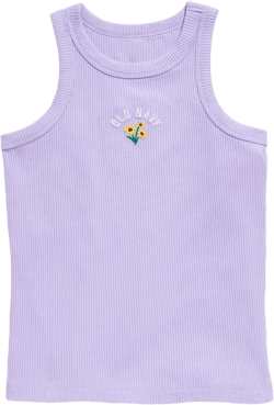 Fitted Ribbed Logo-Graphic Tank Top for Girls | Old Navy