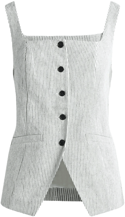 Scoop Women's and Women's Plus Linen Blend Longline Vest, Sizes XS-4X