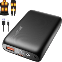 7.4v 16000mah Heated Vest Battery Pack for Wide Range of Heated Clothing, 7.4V/5V Rechargeable Power Bank USB/Type-C/DC Output for Heated Vest Jacket with LED Display