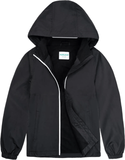 Boys Girls Kids Softshell Jacket With Hood Lightweight Waterproof Warm Raincoats Fleece Lined Windbreakers for Kids
