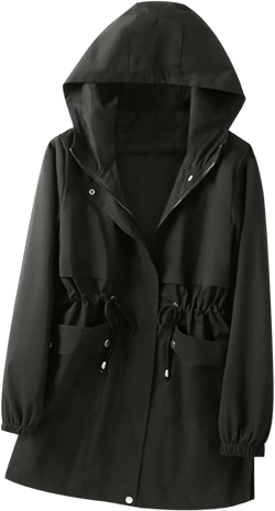 Windbreaker Jackets for Women Windproof Plus Size Casual Hoodie Coat Waterproof Trench Hiking Outdoor Raincoat Black#1 X-Large