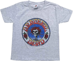 Grateful Dead Kids T Shirt Bertha Circle Vintage Wash Official Ages 3-14 Yrs Grey X-Small (3-4 Yrs) Grey