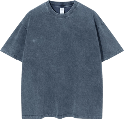 Mens Oversized Acid Wash Men's T Shirt 9 oz Heavyweight Cotton Short Sleeve Crewneck Tee Top Tshirts Navy XX-Large