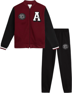 AEROPOSTALE Active Boys Joggers Set - 2 Piece Fleece Bomber Jacket and Boys Sweatpants Kids Youth Activewear Set (8-12)