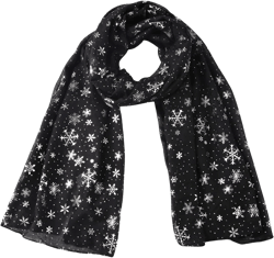 Winter Snowflake Scarf for Women Lightweight Chirstmas Holiday Infinity Long Scarf Xmas Fall Winter Sheer Shawl Scarf
