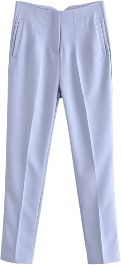 utcoco Womens Work Pants Casual Business Pleated High Waist Straight Leg Dress Pants Large Light Blue