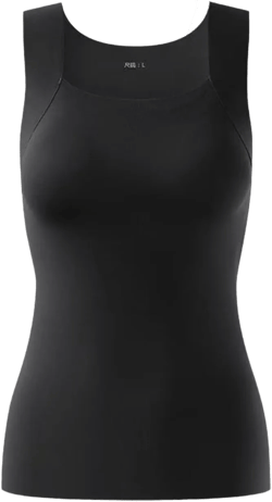Shamfreshen U Neck Shapewear Built-in Bra Tank, Women High Support Tummy Control Compression Tank Top with Bra