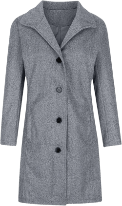 Pea Coats for Women Winter Wool Blend Trench Coat Single Breasted Mid-Thigh A-Line Pea Coat Overcoat with Pockets Large 01 Gray