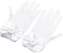 HomeSoGood White Lace Wedding Gloves, Formal Gloves for Women, One Size, Perfect for Special Occasions