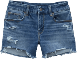 AE Next Level Curvy Ripped Low-Rise Denim Midi Short