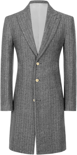 Retro Herringbone Mens Long Trench Coat Jackets Tweed Slim Fit Prom Peacoat Wool Blend Blazer Casual Men Winter Jacket Grey Medium