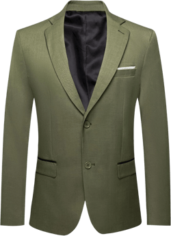 Barry.Wang Suits for Men Wedding Corsage Blazer Jacket Groomsmen Sport Coat One Button Mardi Gras Carnival Tuxedo Olive Green Small
