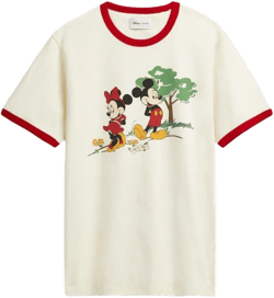 COACH Women's White Disney X Mickey Mouse And Minnie Mouse T Shirt