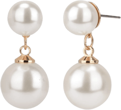 Time & Tru Time and Tru Adult Women's Gold Tone Faux Pearl Drop Metal Earring