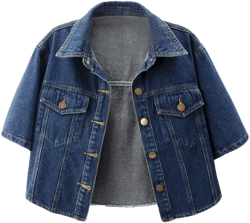 BDFZL Fall Clothes For Women 2023 Women Short Sleeve Versatile Short Sleeved Denim Jacket Thin Shawl Top Blue Xl