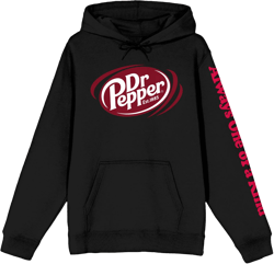 Bioworld Dr. Pepper Always One Of A Kind Long Sleeve Women's Black Hooded Sweatshirt-Medium