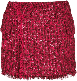 button-detail tweed mini shorts