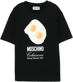 egg-print T-shirt