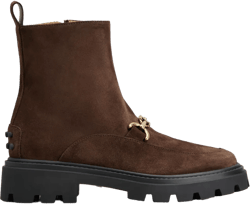 logo-plaque suede ankle boots