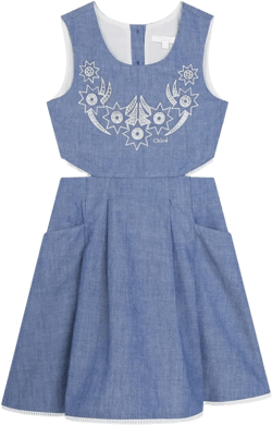 logo-embroidered organic cotton dress