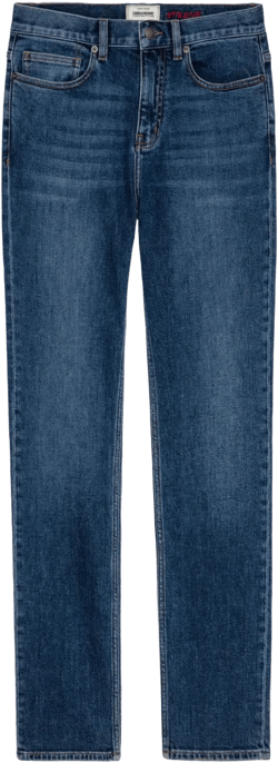 mid-rise slim-cut jeans