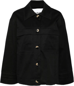 knot-detail canvas shirt jacket