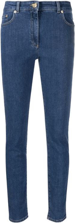 Teddy Bear-detail slim-fit jeans