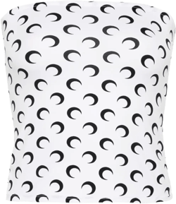 Crescent Moon-print tube top