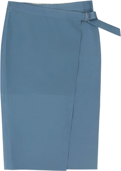 wrap-effect leather pencil skirt 