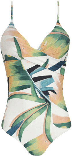 graphic-print swimsuit