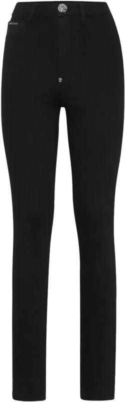 high-waisted jeans