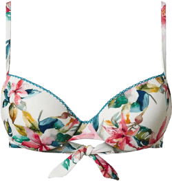 floral-print push-up bikini top 