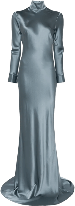 long sleeve silk gown