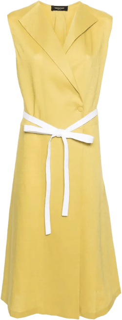 poplin linen wrap dress