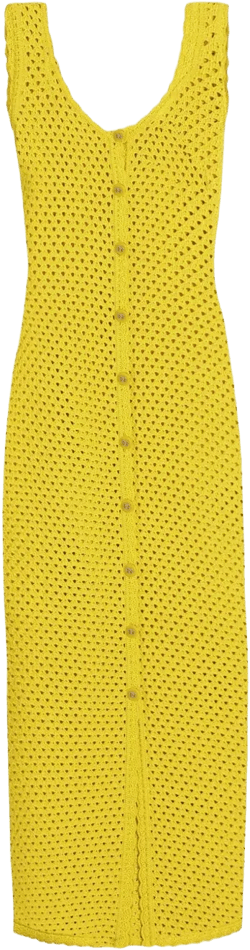 crochet-knit midi dress