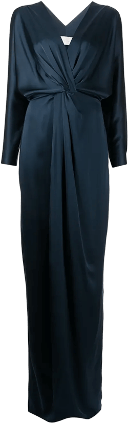 twist-detail silk gown