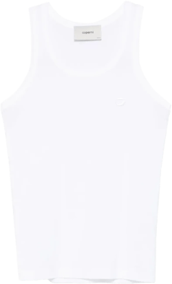 logo-embroidered tank top