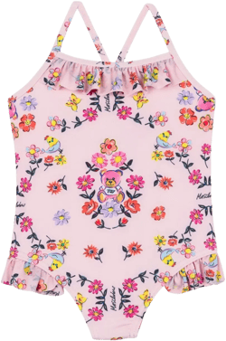 illustration-print swimsuit