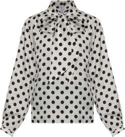 polka-dot blouse