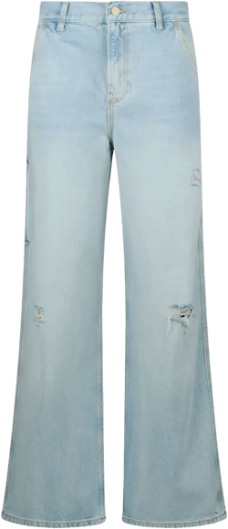 distressed wide-leg jeans