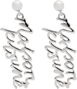 handwritten-logo earrings