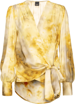 abstract-print wrap blouse