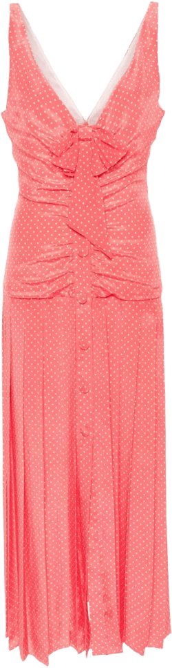 polka dot silk midi dress