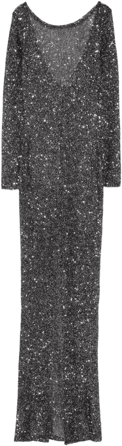 sequinned knitted maxi dress