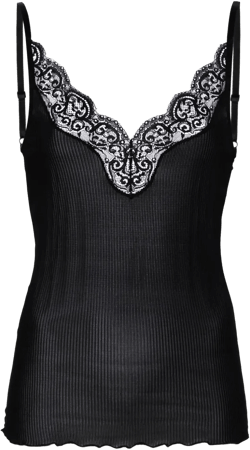 laced silk tank top