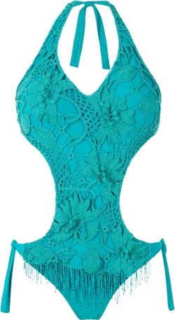 embroidered cut-out one-piece