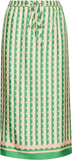 geometric-print silk skirt