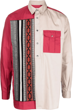 geometric-print long-sleeve shirt