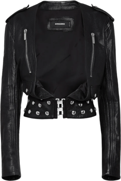 cropped leather jacket