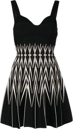 two-tone zig-zag print dress